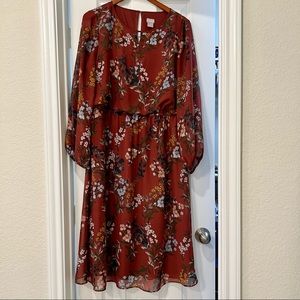 Chico’s floral midi length dress - size 12 (Chico’s 2)